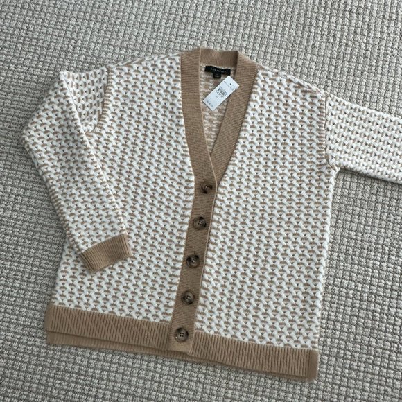 Ann Taylor Textured V-Neck Cardigan - Picture 2 of 8